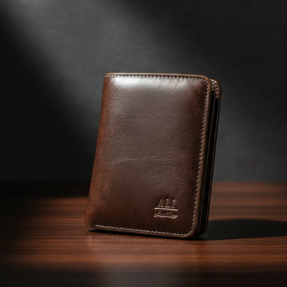 প্রিমিয়াম জেনুইন লেদার স্লিম বাই-ফোল্ড ওয়ালেট - চকলেট ব্রাউন এডিশন